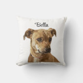 シンプルタイポグラフィパーソナライズされたカスタムドッグ画像 クッション (正面)