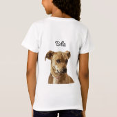 シンプルタイポグラフィパーソナライズされたカスタムドッグ画像 Tシャツ (裏面)