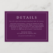 シンプルタイポグラフィパープフォーマルル結婚詳細 エンクロージャーカード (正面)