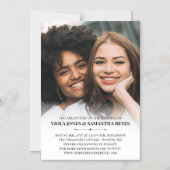 シンプルタイポグラフィビッグフォト結婚ズ マグネット招待状 (正面)