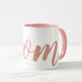 シンプルタイポグラフィピンクの母マツートーンマグ マグカップ (正面右)