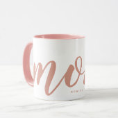 シンプルタイポグラフィピンクの母マツートーンマグ マグカップ (正面左)