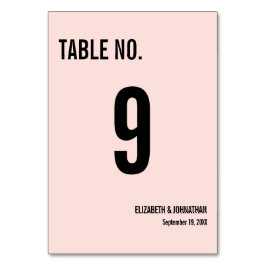 シンプルタイポグラフィピ結婚ンクのテーブル番号カード テーブルナンバー