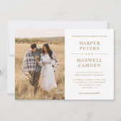 シンプルタイポグラフィフォト結婚ズ 招待状 (正面)