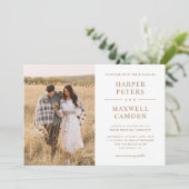 シンプルタイポグラフィフォト結婚ズ 招待状 (スタンド正面)