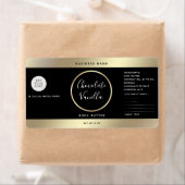 シンプルタイポグラフィブモダンラック金ゴールド化粧品ロゴ ラベル (インサイチュ)