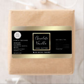 シンプルタイポグラフィブモダンラック金ゴールド化粧品ロゴ ラベル (インサイチュ)