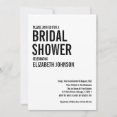 シンプルタイポグラフィブライダルシャワー 招待状 (正面)