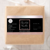 シンプルタイポグラフィブラックバラ金ゴールド化粧品ロゴl ラベル (インサイチュ)