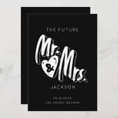 シンプルタイポグラフィミセス・フォッ結婚ト セーブザデート (正面/裏面)