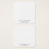 シンプルタイポグラフィミニマルイヤリング表示カード (正面&裏面)