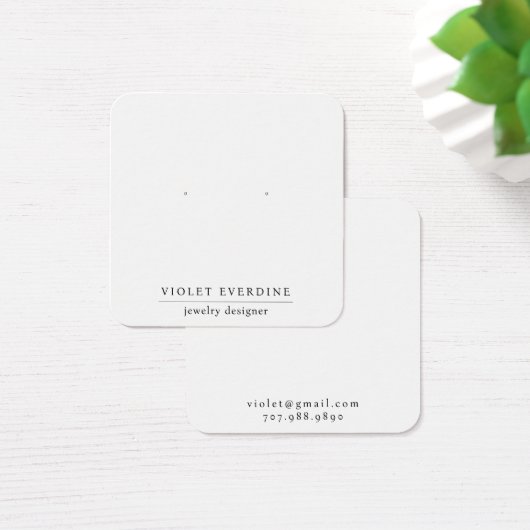 シンプルタイポグラフィミニマルイヤリング表示カード (デスク)