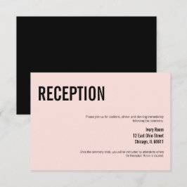 シンプルタイポグラフィミニマルウェディングレセプションカード 招待状