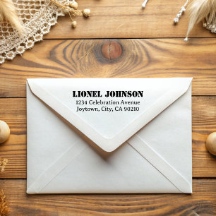 シンプルタイポグラフィミニマルステンシル差出人住所 ラバースタンプ