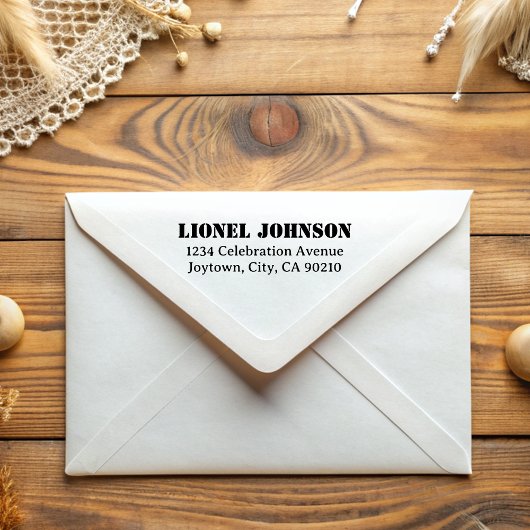 シンプルタイポグラフィミニマルステンシル差出人住所 ラバースタンプ