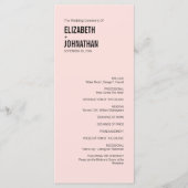 シンプルタイポグラフィミニマル結婚式 プログラムカード プログラム (正面)