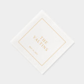 シンプルタイポグラフィミニマル結婚s 箔ナプキン (右)