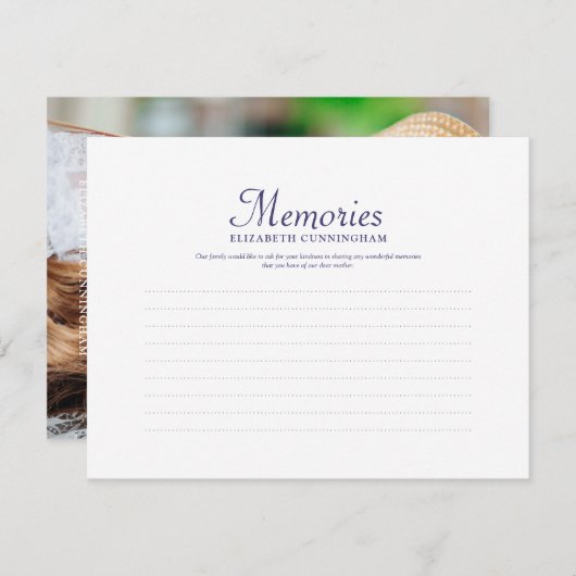 シンプルタイポグラフィメモリ写真記念返信 ノートカード (正面/裏面)