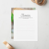 シンプルタイポグラフィメモリ写真記念返信 ノートカード (正面/裏面インサイチュ)