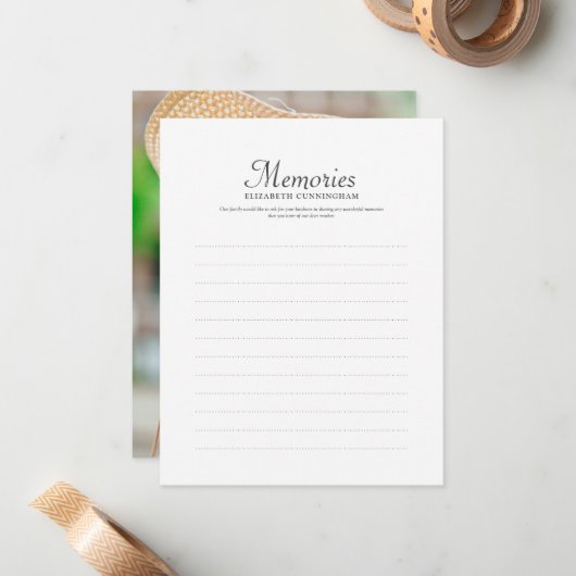 シンプルタイポグラフィメモリ写真記念返信 ノートカード (正面/裏面インサイチュ)