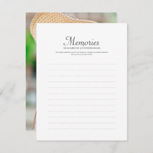 シンプルタイポグラフィメモリ写真記念返信 ノートカード (正面/裏面)