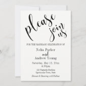 シンプルタイポグラフィモダンの「Please Join Us」結婚 招待状 (正面)