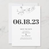 シンプルタイポグラフィモダンオ結婚ラン救ズ日 招待状 (正面)