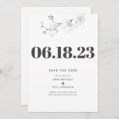 シンプルタイポグラフィモダンオ結婚ラン救ズ日 招待状 (正面/裏面)