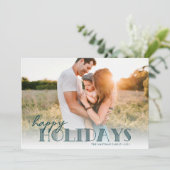 シンプルタイポグラフィモダンティール（緑がかった色）ハッピーフォト シーズンカード (スタンド正面)