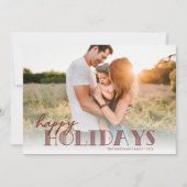 シンプルタイポグラフィモダンブルゴーニュHappy Photo シーズンカード (正面)