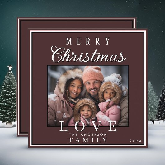 シンプルタイポグラフィモダンメリークリスマスフォト シーズンカード