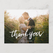 シンプルタイポグラフィモダン写真ありがとうはがき ポストカード (正面)