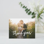 シンプルタイポグラフィモダン写真ありがとうはがき ポストカード (スタンド正面)