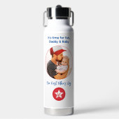 シンプルタイポグラフィモダン写真ファースト・ファーザーズ・デイ ウォーターボトル (正面)