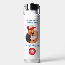 シンプルタイポグラフィモダン写真ファースト・ファーザーズ・デイ ウォーターボトル