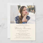 シンプルタイポグラフィモダン写真卒業会 招待状 (裏面)