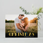 シンプルタイポグラフィモダン写真 箔シーズンカード (立ち正面)