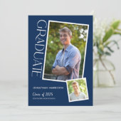 シンプルタイポグラフィモダン卒業党 招待状 (スタンド正面)