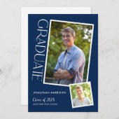 シンプルタイポグラフィモダン卒業党 招待状 (正面/裏面)