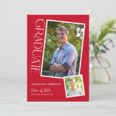 シンプルタイポグラフィモダン卒業党 招待状 (スタンド正面)