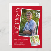 シンプルタイポグラフィモダン卒業党 招待状 (正面/裏面)