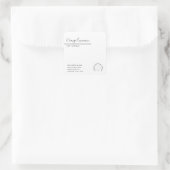 シンプルタイポグラフィモダン白ハートキャンドル スクエアシール (バッグ)