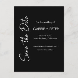 シンプルタイポグラフィモダン白黒日付の保存 ポストカード