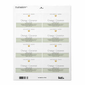 シンプルタイポグラフィモダン金ゴールドハート体バター ラベル (フルシート)