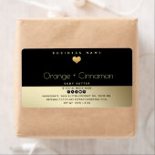 シンプルタイポグラフィモダン金ゴールドハート体バター ラベル (インサイチュ)