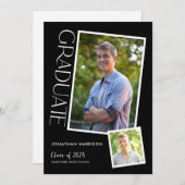 シンプルタイポグラフィモダン2写真卒業党 招待状 (正面/裏面)