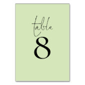 シンプルタイポグラフィライムクリームスク結婚リプト テーブルナンバー (裏面)