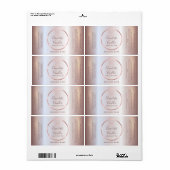 シンプルタイポグラフィ円バラ金ゴールド枠のロゴラベル ラベル (フルシート)