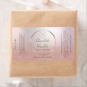 シンプルタイポグラフィ円バラ金ゴールド枠ロゴ ラベル (インサイチュ)