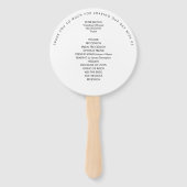 シンプルタイポグラフィ写真の背景結婚式 プログラム ハンドファン (裏面)